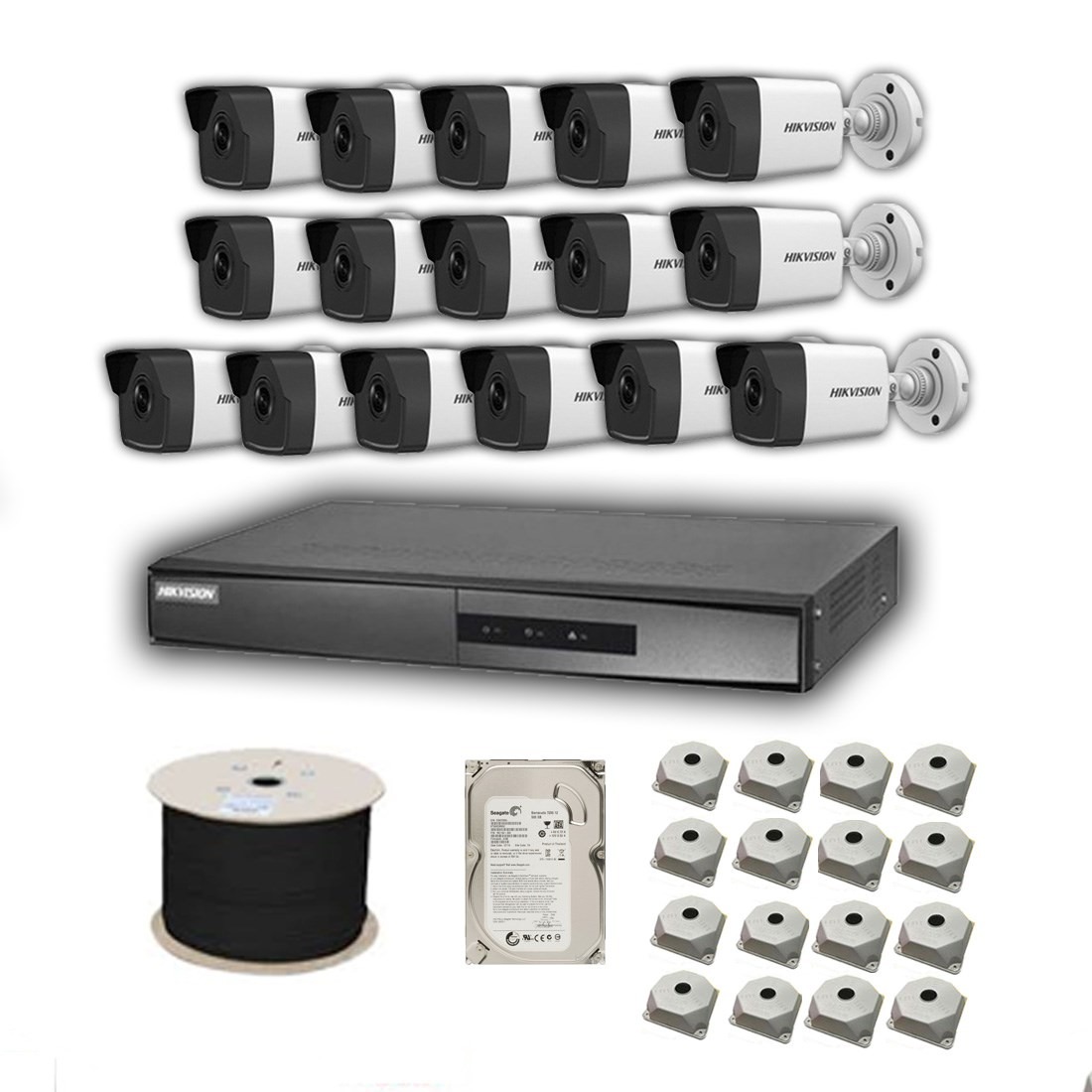 Hikvision 2mp Mikrofonlu 16 Kameralı 1TB Disk Tak Çalıştır IP Kamera Seti