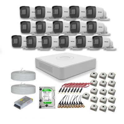 Hikvision 2mp 16 kameralı Dış ortam AHD HD-TVI Full Kamera Seti 4TB Disk