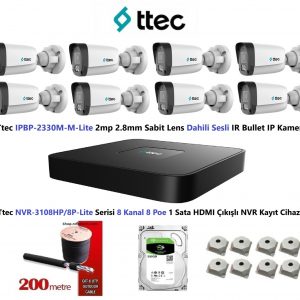 Ttec 2mp Mikrofonlu 8 Kameralı 500GB