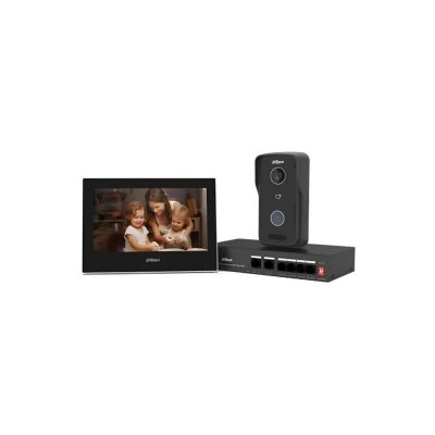 Dahua KTP03 7″inç Ekran 2mp IP Villa Kiti İç ve Dış Ünite Cat6 Kablo İle Çalışır