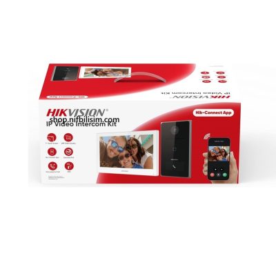 Hikvision DS-KIS608-P 7″inç Ekran 2mp IP Villa Kiti İç ve Dış Ünite Cat6 İle Çalışır IP İnterkom