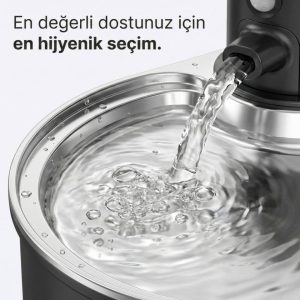 Neutron NTL-PW-25B Akıllı Su Kabı Evcil Hayvan Su Kabı Otomatik Su Çeşmesi Paslanmaz Çelik