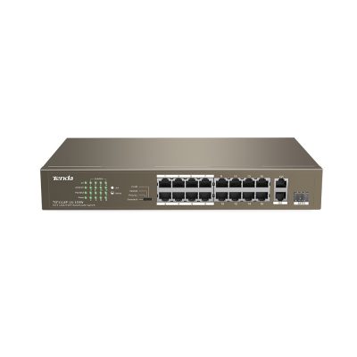 Tenda TEF1118P-16-150W 16 Port PoE 2 Port Gigabit Uplink 1 Port SFP Yönetilemez 150W PoE Switch