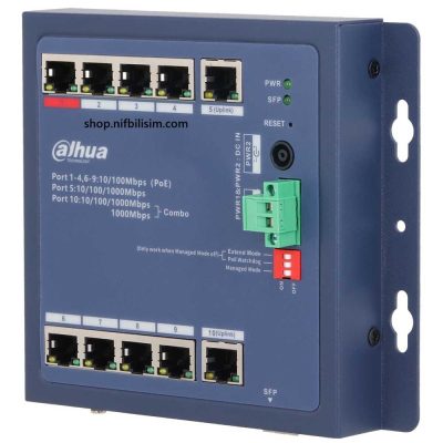 Dahua CHS4110-8ET-90-F 8 Port Poe 1 Port Gigabit Uplink 1 Port Gigabit SFP Yönetilebilir Poe Switch